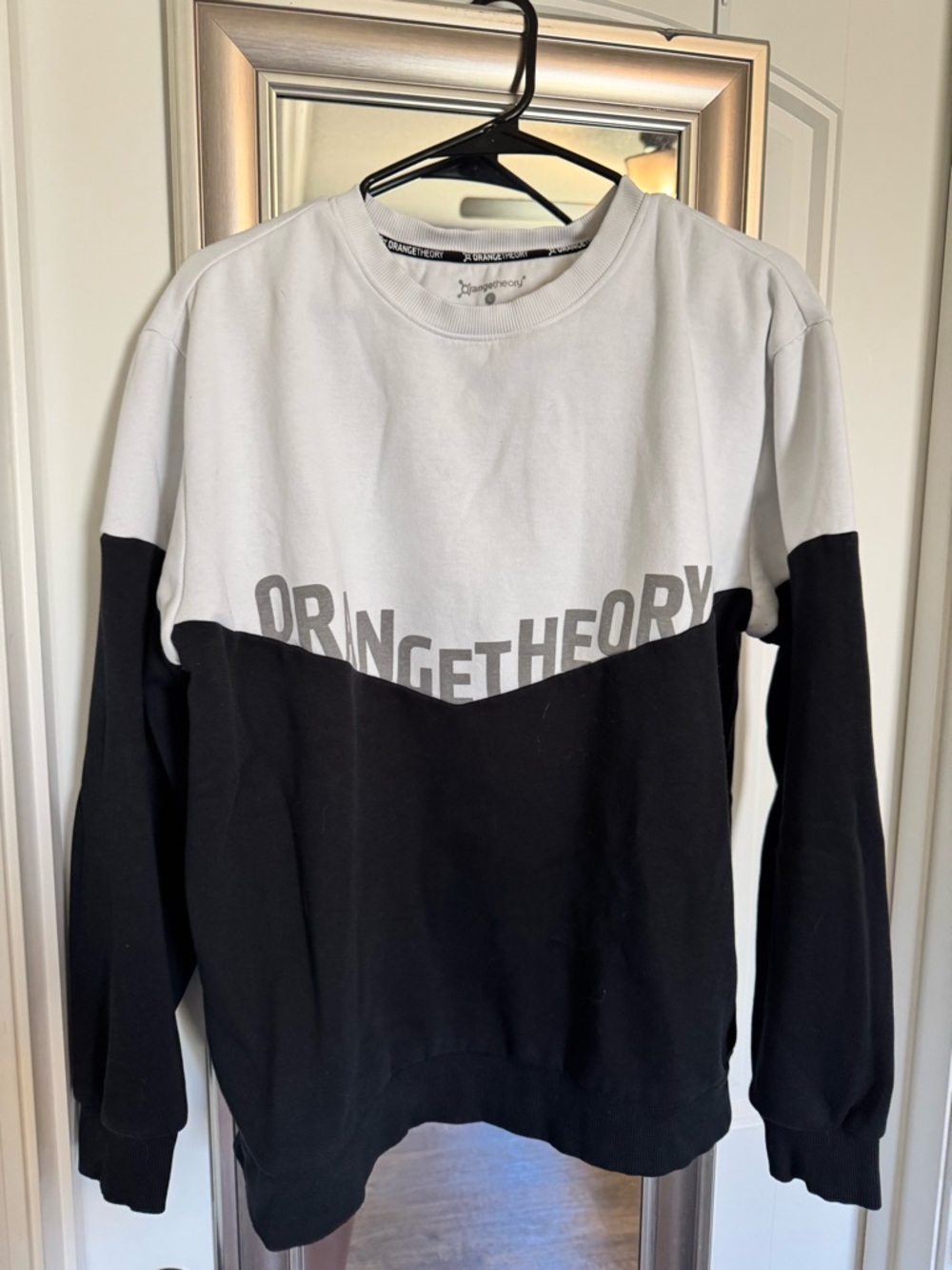 Orangetheory Black & White Colorblock Crewneck Sweatshirt